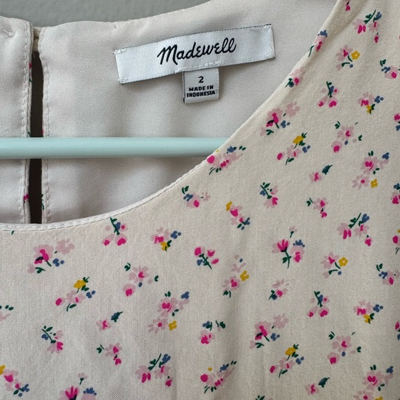 Madewell Light Cream Floral Mini Dress - Picture 5 of 10